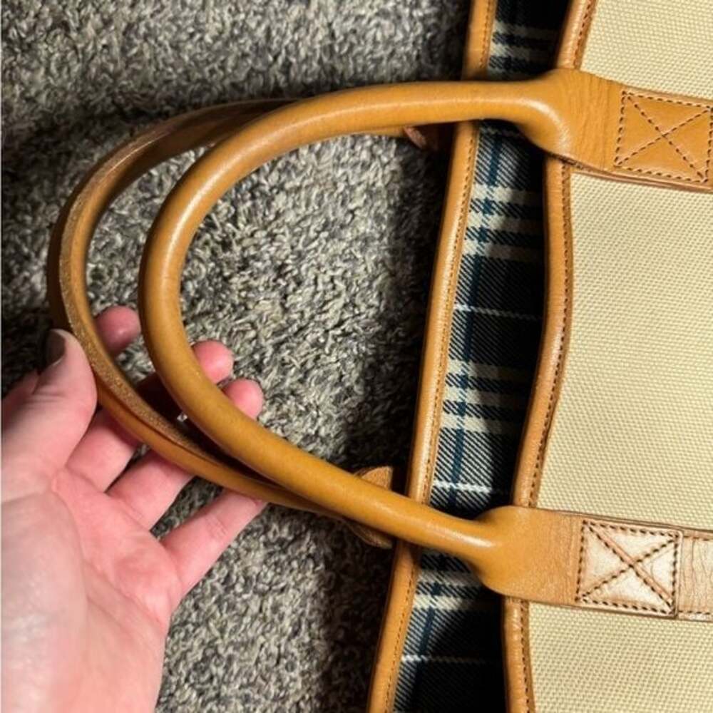Burberry Authenticated Blue Label Canvas Tote Bag - Picture 13 of 16